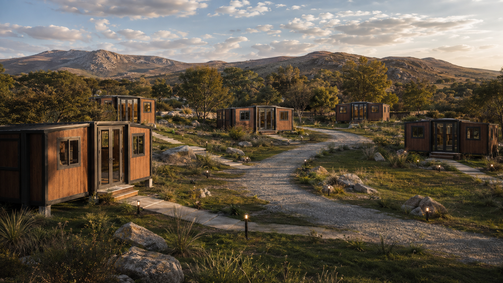 Complejo turístico de viviendas modulares PRIC HOUSE integrado al paisaje serrano de Córdoba